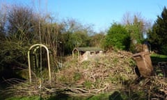 Piles of garden waste in Catharine Howard's garden
