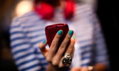 woman holding mobile phone