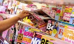 Magazines on a stand in a newsagents