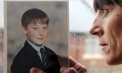 Carol Pounder with a photograph of her son, Adam Rickwood 