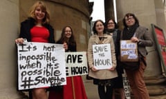 Viewers protest about the axing of The Hour at BBC Broadcasting House