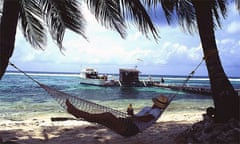 Man in a hammock on holiday