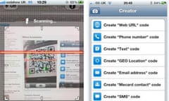 QR Code pic and screengrab of the iPhone app
