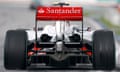 A McLaren F1 car with Santander sponsorship