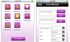 Safer Minicab app screengrab