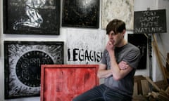 Mark Titchner in his studio