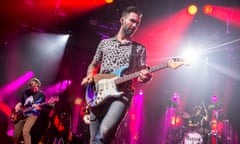 Affable … Adam Levine and Maroon 5 at the Roundhouse in London.
