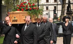 Tamsin Dunwoody, daughter of Gwyneth Dunwoody and Labour's candidate to replace her as MP for Crewe and Nantwich, follows her mother's coffin into St Margaret's church in London on May 8 2008. Photograph: Stefan Rousseau/PA