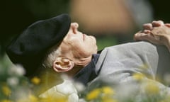 An older man takes a nap
