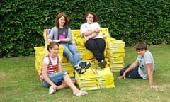 Yellow Pages sculpture at Frettenham school