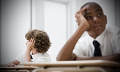 Bored boys in classroom