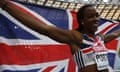 Great Britain's Tiffany Porter celebrates her bronze medal in the 100m hurdles