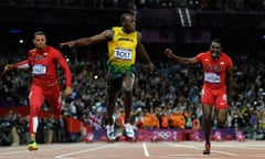 Usain Bolt wins the 100m at London 2012