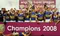 Leeds celebrate winning the Super League Grand Final. Photograph: Richard Heathcote/Getty Images