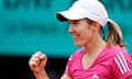 Justine Henin beat Maria Sharapova in the third round at Roland Garros