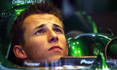Jaguar's Christian Klien waits for the start of the first practice session at Shanghai Circuit