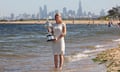 Kim Clijsters at Melbourne's Brighton Beach