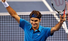 Roger Federer celebrates winning the Swiss Indoors