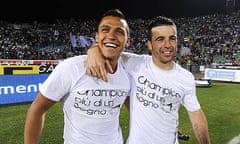 Alexis Sanchez and Antonio Di Natale of Udinese