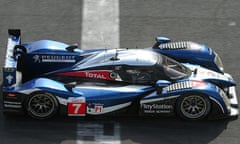 Winning Peugeot 908 crosses the line at the Intercontinental Le Mans Cup 1000KM of Spa-Francorchamps