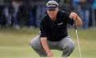 Darren Clarke lines up his successful eagle putt on the7th