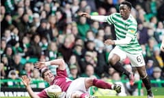 Celtic's Victor Wanyama and Arbroath's Derek Holmes 