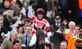 Barry Geraghty celebrates on Riverside Theatre at Cheltenham