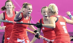 GB's hockey team celebrate