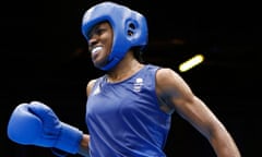 Britain's Nicola Adams reacts