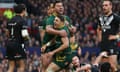 Billy Slater of Australia celebrates.