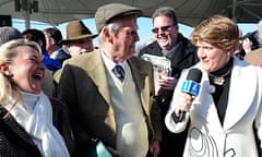 Clare Balding interviews Auroras Encore's trainer after the Grand National