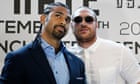 David Haye, left, and Tyson Fury promote their September fight 