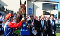 Johnny Murtagh with Chicquita after winning the Darley Irish Oaks