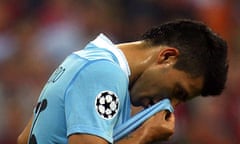 Sergio Aguero looks sad