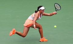 Britain's Laura Robson stretches for a shot during her defeat to Li Na in the US Open