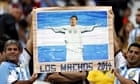 Argentina fans salute their leader.