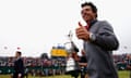 Rory McIlroy carries the Claret Jug gives the thumbs up after recording a third career grand slam at