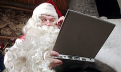 Santa Claus with laptop