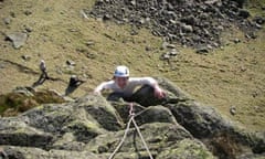 Climbing in the lake district in winter.