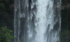 Zip-lining in Champassak, Laos