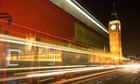 Traffic at night on London's Westminster bridge