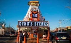 Geno's Steaks cheesesteak restaurant in South Philly 