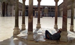 Inside the Umayyad Mosque in Damascus, Syria