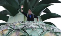 Danny Wallace in a big pineapple, Australia