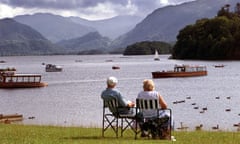 The view from outside the front door of the 'Theatre by the Lake' at Keswick
