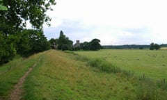 Walking Boudica's Way path in Norwich, Norfolk