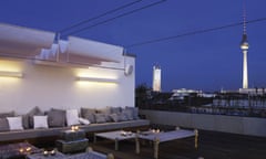 Roof terrace at Hotel Amano at night