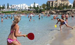 Tourists and locals soak up the sun in Cyprus