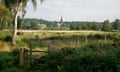 Clumber church, Nottinghamshire, seen across fields