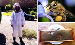 Emma Kennedy suited up for her introduction to beekeeping